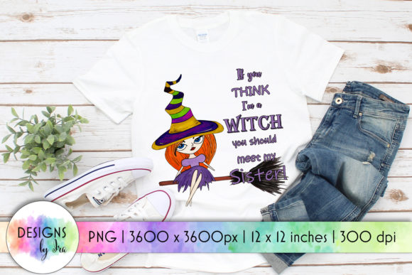 Cute Witch Sister PNG Funny Witch Design Review